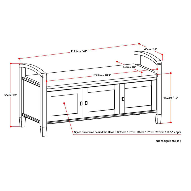 Lark Manor Nortonville Solid Wood Storage Bench & Reviews Wayfair